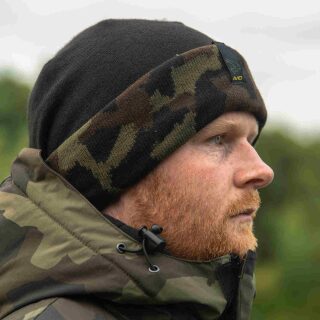 Avid Carp Black and Camo Beanie